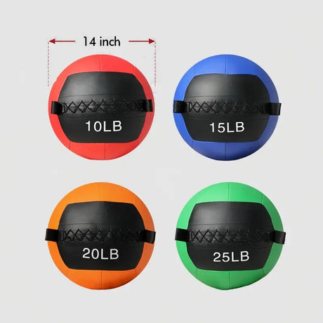 70LB wall ball set with 10, 15, 20 and 25 lb soft medicine balls for core workouts, strength training and home gym exercise