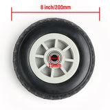 8-inch solid rubber replacement wheel with 15mm bearing bore for carts, trolleys and garden equipment