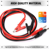 SWANLAKE 1000V 15A banana to alligator test leads with red and black silicone cables, insulated clips, and stackable banana plugs for electrical testing