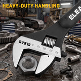 3-piece adjustable spud wrench set with 10, 12 and 16 inch CR-V steel wrenches, tapered pry bar handles and SAE metric scales