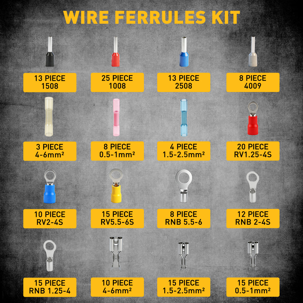 ELEAD ratcheting wire crimping tool kit with interchangeable jaws and terminal connectors assortment for electrical wiring repair