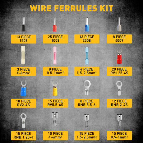 ELEAD ratcheting wire crimping tool kit with interchangeable jaws and terminal connectors assortment for electrical wiring repair