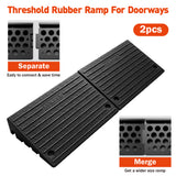 heavy duty rubber curb ramp with anti-slip angled surface, 10 ton load capacity and connectable design for driveways, doorways, cars, wheelchairs, motorcycles, trolleys, strollers