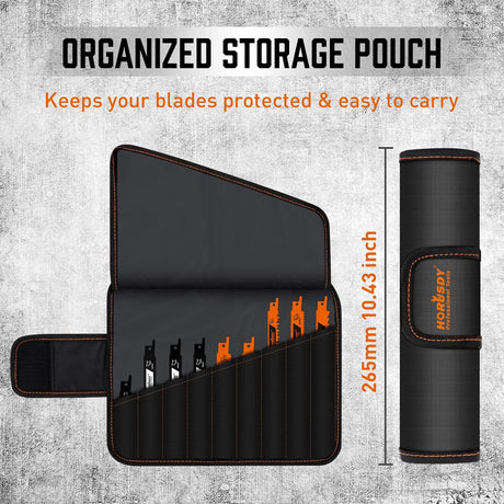 40-Piece Reciprocating Saw Blade Set for Wood and Metal Cutting, compatible with major brands.