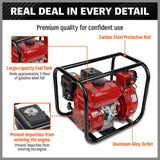 2 inch gasoline water pump with 7.5HP engine and steel frame for irrigation drainage and water transfer