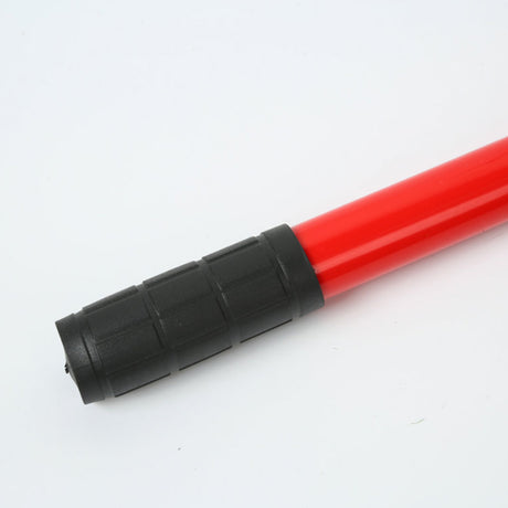 heavy-duty U-shaped car steering wheel lock in red with keyed lock cylinder, rubber handle grip, metal security bar and two keys for vehicle anti-theft deterrence