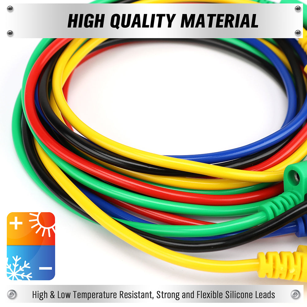 1.07m 4mm banana plug test lead set with flexible silicone wires for multimeter and circuit testing – 1000V 15A rated professional tool.