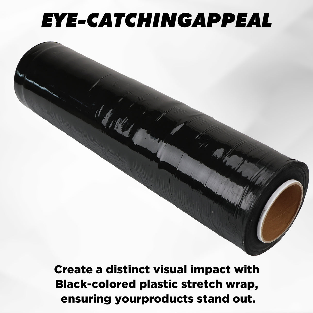 black stretch wrap roll 500mm x 300m heavy duty plastic pallet wrap film for moving, shipping, warehouse packing and storage protection
