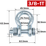 heavy duty bolt type bow shackle 0.5T-25T with nut and cotter pin for lifting, rigging, towing and industrial applications