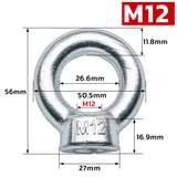 Metric lifting eye nut M8-M24 threaded rigging eye bolt nut for lifting, hoisting, machinery and industrial applications