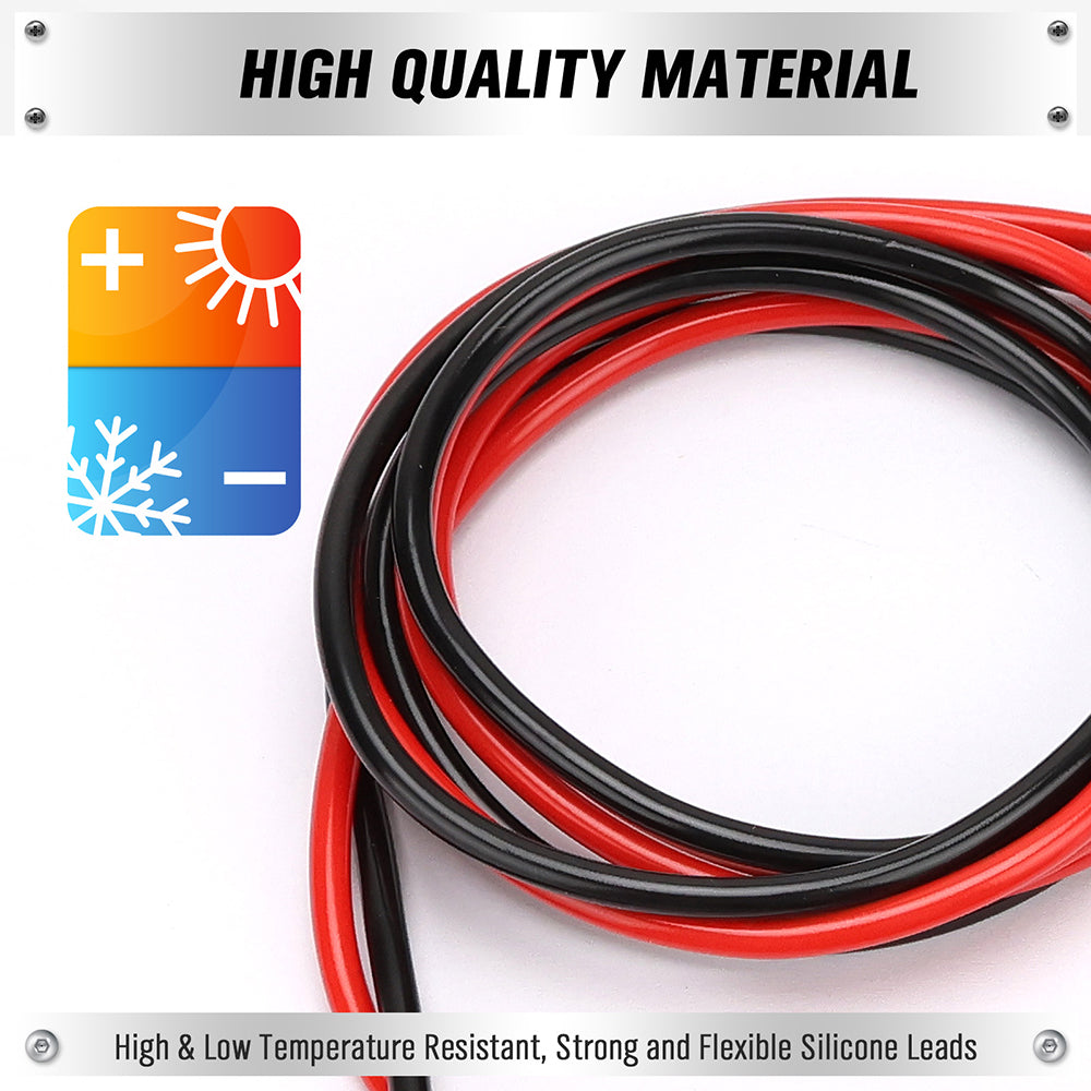 SWANLAKE 1000V 20A alligator clips test leads with red and black silicone cables and insulated jaws for electrical testing and connection