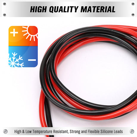 SWANLAKE 1000V 20A alligator clips test leads with red and black silicone cables and insulated jaws for electrical testing and connection