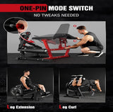 leg extension and curl machine 1:1 cable system adjustable leg developer home gym equipment quad hamstring trainer 400lbs heavy duty strength machine