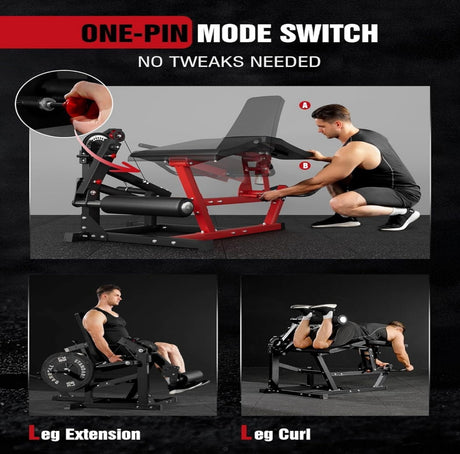 leg extension and curl machine 1:1 cable system adjustable leg developer home gym equipment quad hamstring trainer 400lbs heavy duty strength machine