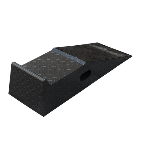 heavy duty metal vehicle ramps 2 pack with 6500kg per ramp capacity, 94cm steel loading ramps, anti-slip diamond plate surface and side handles for cars, trucks, forklifts and warehouse service work