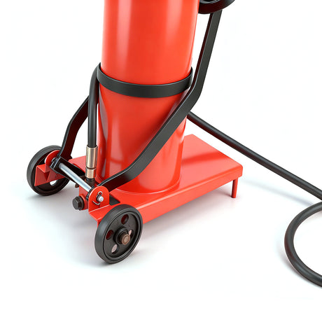 8L foot-operated grease injector with heavy-duty hose and metal grease nozzle