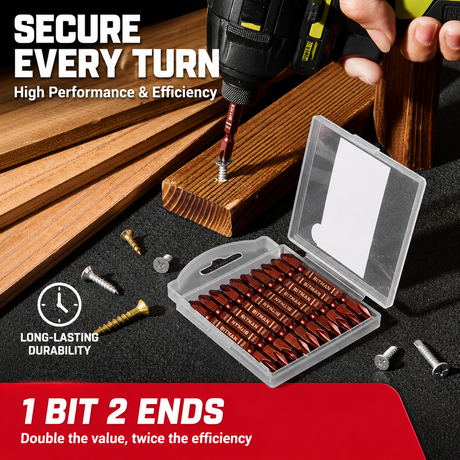 PH2 double-ended impact screwdriver bit set with S2 steel magnetic power bits, torsion zone design, available in 65mm, 90mm and 150mm lengths for impact drivers and drills