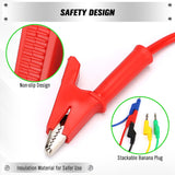 SWANLAKE 5-Pieces 1.1M Multimeter Banana Plug Crocodile Alligator Clip Test Probe 1000V