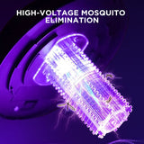 2 pack solar insect killer lamp outdoor UV mosquito zapper garden stake lights with dual lighting modes waterproof