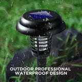 2 pack solar insect killer lamp outdoor UV mosquito zapper garden stake lights with dual lighting modes waterproof