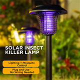2 pack solar insect killer lamp outdoor UV mosquito zapper garden stake lights with dual lighting modes waterproof