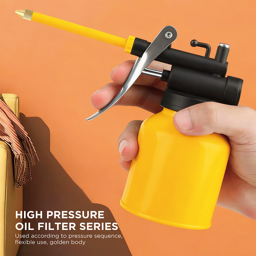 250ml high pressure oil can with long precision metal spout for bicycle car and workshop lubrication