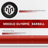 6FT and 7FT Olympic barbell bars with 2-inch sleeves, 28mm knurled shafts and rotating sleeves for home gym strength training