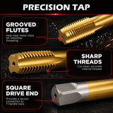 175-piece metric thread repair kit with M5 to M12 wire thread inserts, HSS drill bits, taps and installation tools