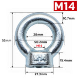 Metric lifting eye nut M8-M24 threaded rigging eye bolt nut for lifting, hoisting, machinery and industrial applications