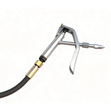 6L black foot-operated grease injector with reinforced hose and metal nozzle
