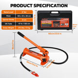 6 ton hydraulic porta power kit 16 piece auto body frame repair tool set with pump extension tubes spreader and carrying case