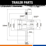 2PCS Trailer Idler Hub Kit Ford 5x114.3 PCD LM Bearings 39/40mm Axle