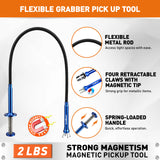 4-piece telescoping magnetic pickup tool kit with inspection mirror, flexible grabber and strong magnets