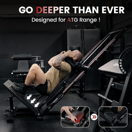 leg press hack squat machine combo 45 degree home gym equipment with bearing system adjustable safety stops heavy duty steel frame 900lbs capacity