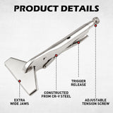 10 inch sheet metal locking pliers with extra wide jaws, adjustable tension screw and trigger release for welding, ductwork and metalworking