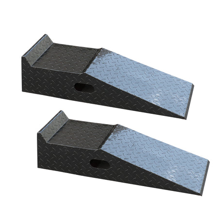 heavy duty metal vehicle ramps 2 pack with 6500kg per ramp capacity, 94cm steel loading ramps, anti-slip diamond plate surface and side handles for cars, trucks, forklifts and warehouse service work