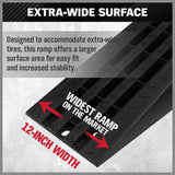 Heavy-Duty A Pair Car Ramps with Non-Slip Surface for Extra-Wide Tire - 5 Ton Capiticy