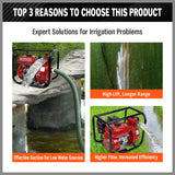 2 inch gasoline water pump with 7.5HP engine and steel frame for irrigation drainage and water transfer