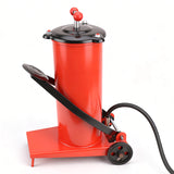 8L foot-operated grease injector with heavy-duty hose and metal grease nozzle