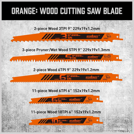 40-Piece Reciprocating Saw Blade Set for Wood and Metal Cutting, compatible with major brands.