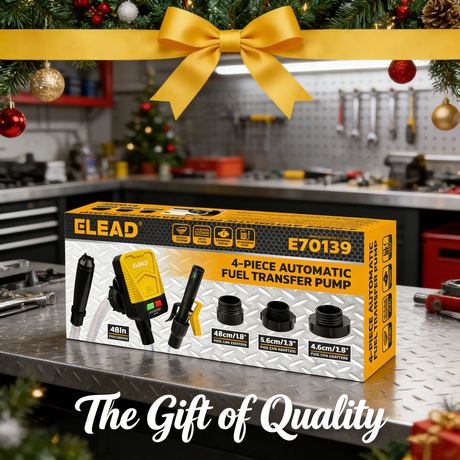 battery powered automatic fuel transfer pump with auto shut-off and multiple fuel can adapters