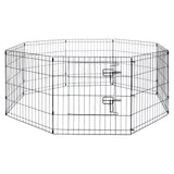 8 panel metal dog playpen foldable pet exercise pen with door safety latch indoor outdoor puppy fence black wire enclosure