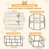 8 panel metal dog playpen foldable pet exercise pen with door safety latch indoor outdoor puppy fence black wire enclosure
