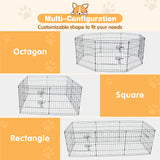 8 panel metal dog playpen foldable pet exercise pen with door safety latch indoor outdoor puppy fence black wire enclosure