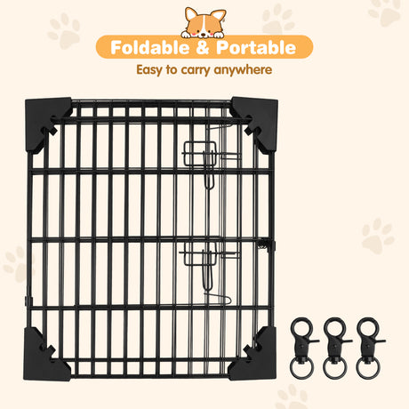 8 panel metal dog playpen foldable pet exercise pen with door safety latch indoor outdoor puppy fence black wire enclosure