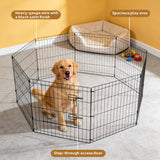 8 panel metal dog playpen foldable pet exercise pen with door safety latch indoor outdoor puppy fence black wire enclosure