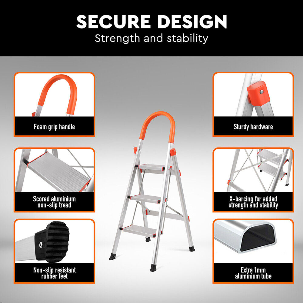 Folding Step Ladder with Non-Slip Steps