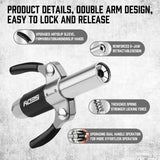 HORUSDY self-locking grease coupler with dual handle, 6-jaw reinforced design, supports M6 to M14 fittings, for high-pressure lubrication up to 14000 PSI