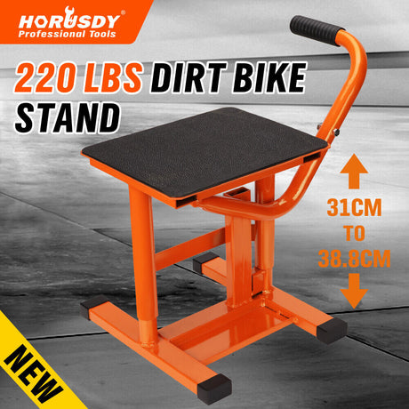HORUSDY 220Lbs Motorbike Jack Lift Crank Lift Manual Repair Clean Hoist Table - Adjustable Height Stand for Dirt Bikes
