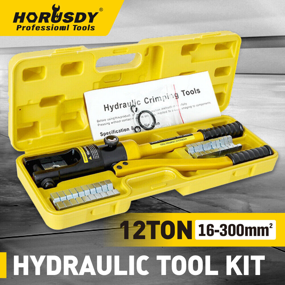 HORUSDY 12T Hydraulic Crimper Cable Lugs Wire Force Crimping Tool Kit 16-300MM